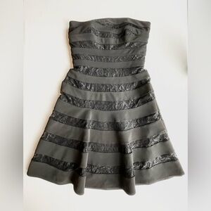 White House Black Market Strapless Black Fit & Flare Cocktail Dress Size 00
